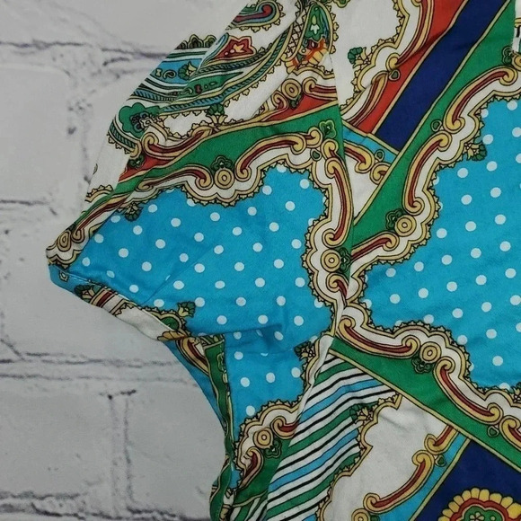 Van Heusen Multi Pattern Paisley Polka-dot Shirt Size XL - Picture 3 of 11